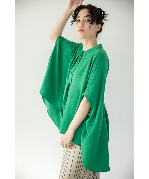 「OSMOSIS」 7分袖ブラウス ONE SIZE グリーン レディース_画像6