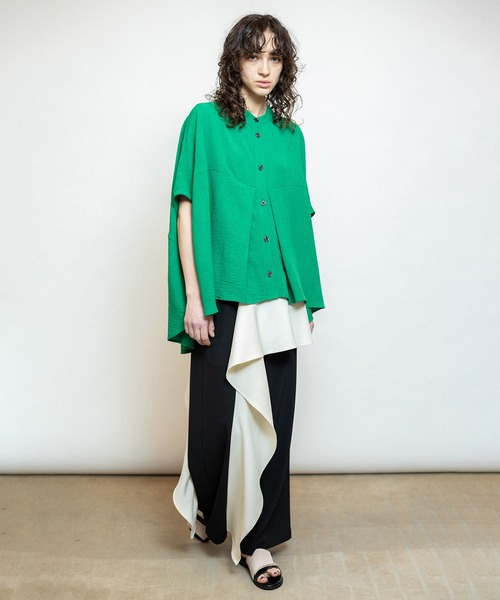 「OSMOSIS」 7分袖ブラウス ONE SIZE グリーン レディース_画像9