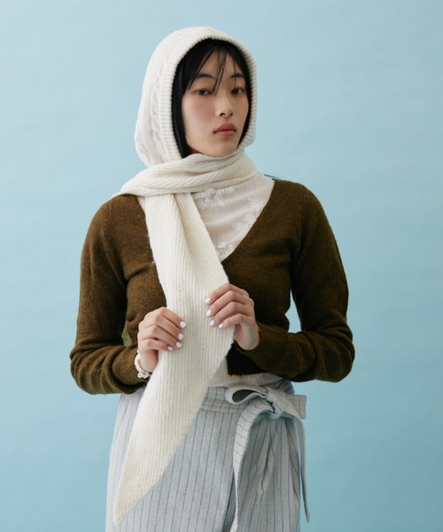 FUULLY STUDIO ニット帽 ニットキャップ ケーブルニットフーディ