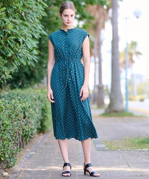 「DRESSTERIOR」 ノースリーブワンピース 36 ネイビー レディース_画像4