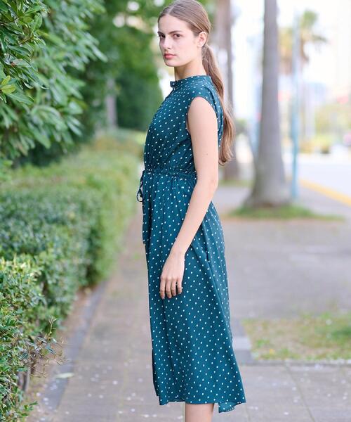 「DRESSTERIOR」 ノースリーブワンピース 36 ネイビー レディース_画像6