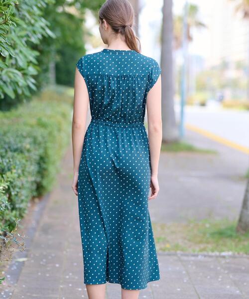 「DRESSTERIOR」 ノースリーブワンピース 36 ネイビー レディース_画像7