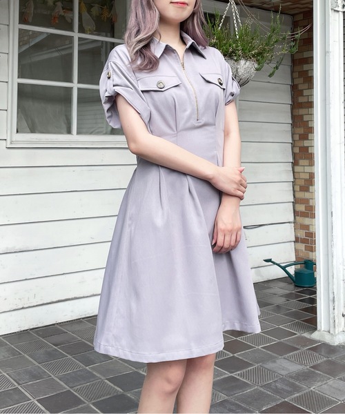 「abc une face」 半袖ワンピース FREE レッド レディース_画像2