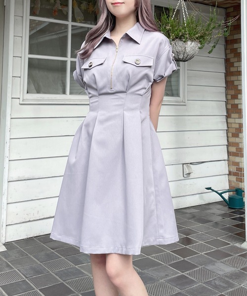 「abc une face」 半袖ワンピース FREE レッド レディース_画像3