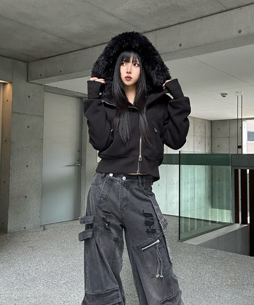 KsG ファージャケット　Mサイズ KsG】【韓国ストリート】カモフラージュファージャケット