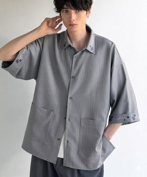Classical Origin シャツ 半袖 「日常に溶け込む、魅せる服。」刺繍