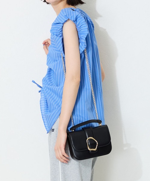 mush mush レザー　ショルダーバッグ　ブラック MISCH MASCH（ミッシュマッシュ） ショルダーバッグ バッグ ギャザー