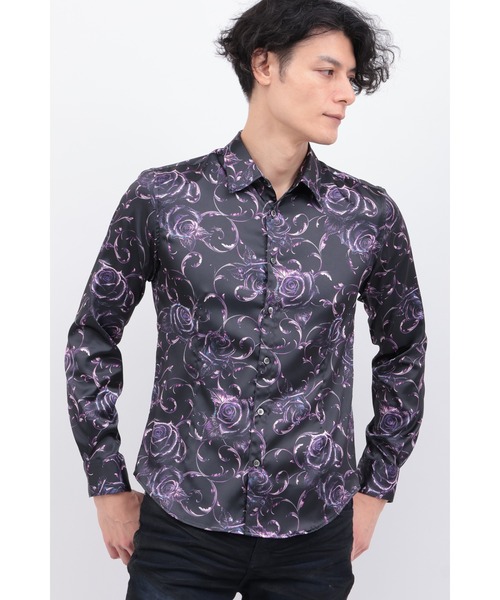 TORNADO MART（トルネードマート） シャツ フィリグリーローズプリント