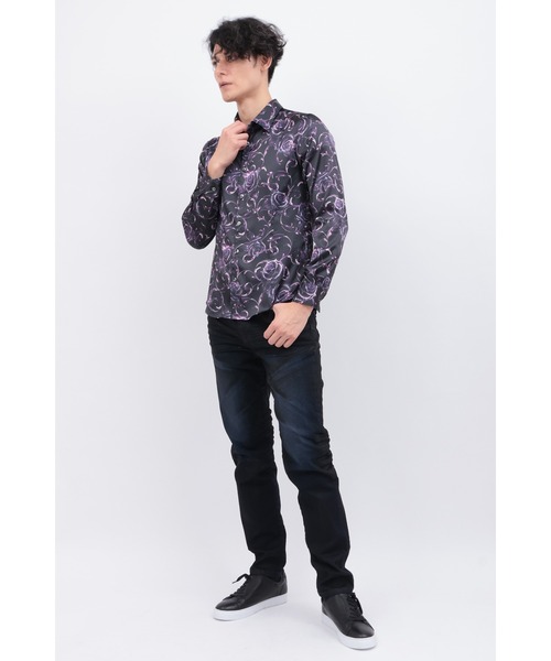 TORNADO MART（トルネードマート） シャツ フィリグリーローズプリント