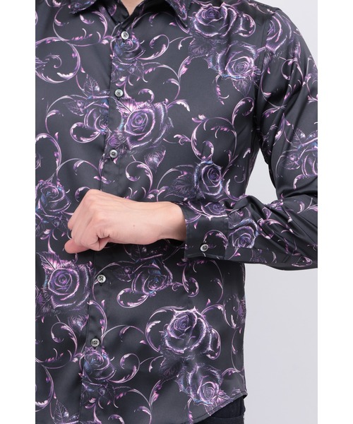 TORNADO MART（トルネードマート） シャツ フィリグリーローズプリント