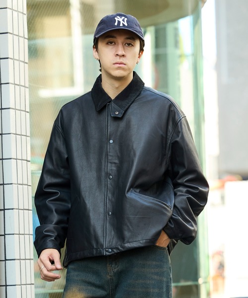 13.7万円⭐️EPOCA UOMO★スリーブコンビレザーブルゾン★本革×ジャージ ラムレザージャケット（M1E93420＿＿） | EPOCA UOMO (Men