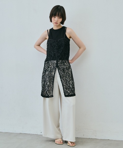 AIC. ワンピース ジャガードレースキャミワンピース : ZOZOTOWN Yahoo