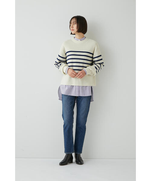 「human woman」 デニムパンツ LARGE ネイビー レディース_画像3