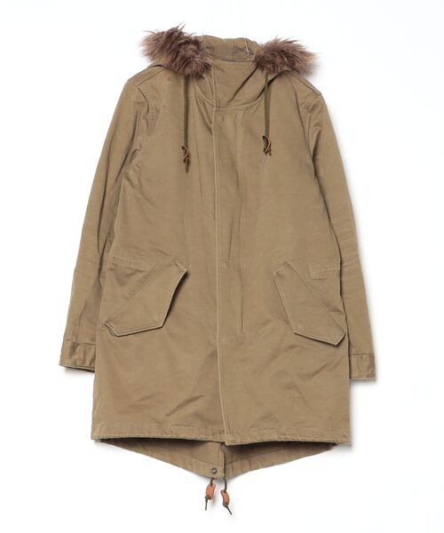 美品 フレッドペリー モッズコート リアルファー インナー 月桂樹 カーキ XS FRED PERRY（フレッドペリー） モッズコート X-SMALL グリーン メンズ