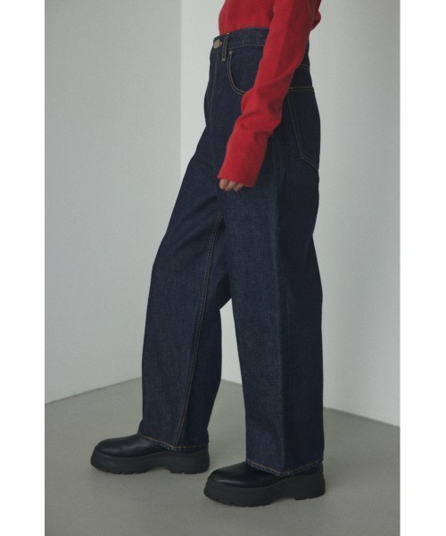 「BLACK BY MOUSSY」 デニムパンツ 23inch ダークブルー レディース_画像4