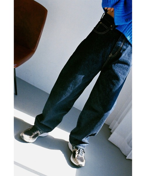 「BLACK BY MOUSSY」 デニムパンツ 23inch ダークブルー レディース_画像9