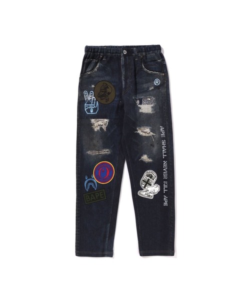 A BATHING APE（アベイシングエイプ） パンツ BAPE EMBLEM DENIM PRINT