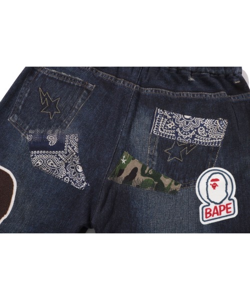 A BATHING APE（アベイシングエイプ） パンツ BAPE EMBLEM DENIM PRINT