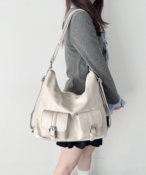 Loueme ショルダーバッグ バッグ 「7色展開」ダブルポケット3WAY