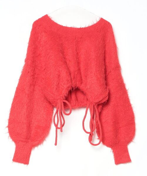 「Kastane」 リボン長袖ニット FREE レッド レディース_画像2