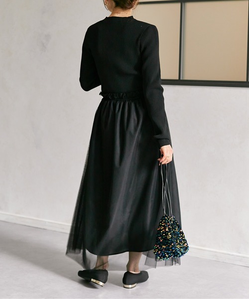 「Thevon」 ドッキングワンピース FREE グレー レディース_画像8