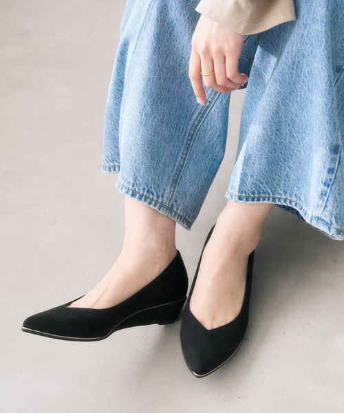 LE TALON（ル タロン） パンプス 3.5cmメタルラインウェッジ