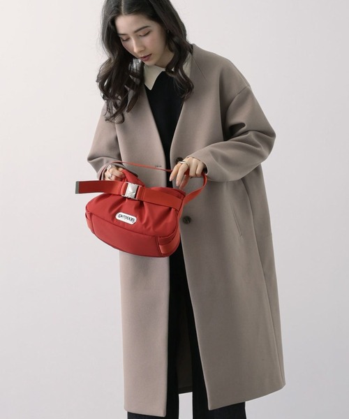 「saloon」 ノーカラーコート MEDIUM ブルー レディース_画像3