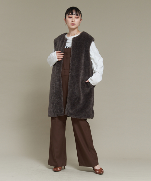 「NOMINE」 ベスト フリー ベージュ レディース_画像2