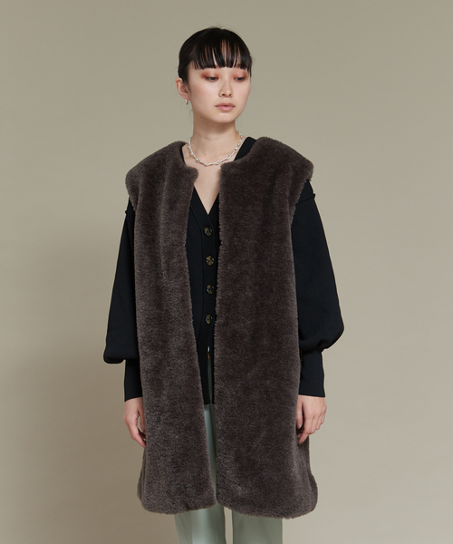 「NOMINE」 ベスト フリー ベージュ レディース_画像5