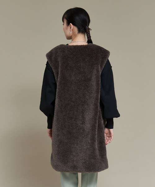 「NOMINE」 ベスト フリー ベージュ レディース_画像7