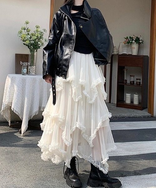 gossip!ロサンゼルス ロング スカート 「春夏新作」アシンメトリー