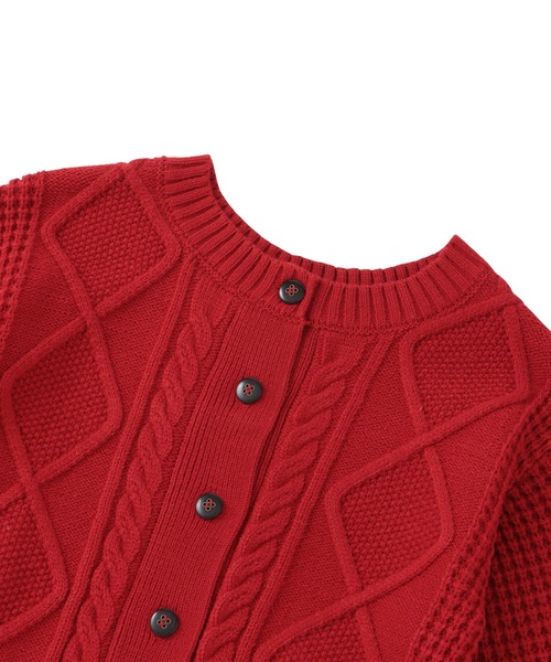 「ACLENT」 ニットカーディガン FREE アイボリー レディース_画像6