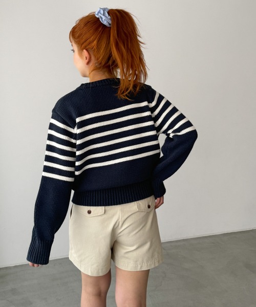 「CANAL JEAN」 長袖ニット ONE SIZE ネイビー レディースの画像