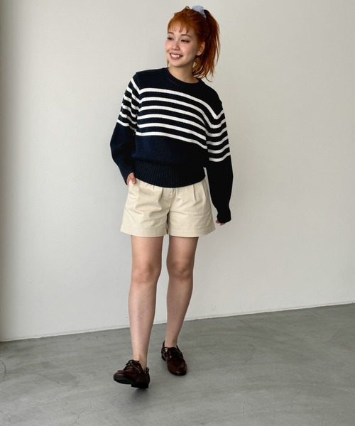 「CANAL JEAN」 長袖ニット ONE SIZE ネイビー レディースの画像