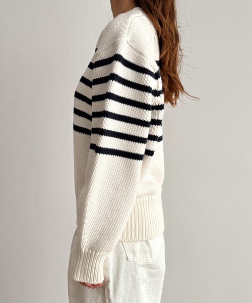 「CANAL JEAN」 長袖ニット ONE SIZE ネイビー レディースの画像