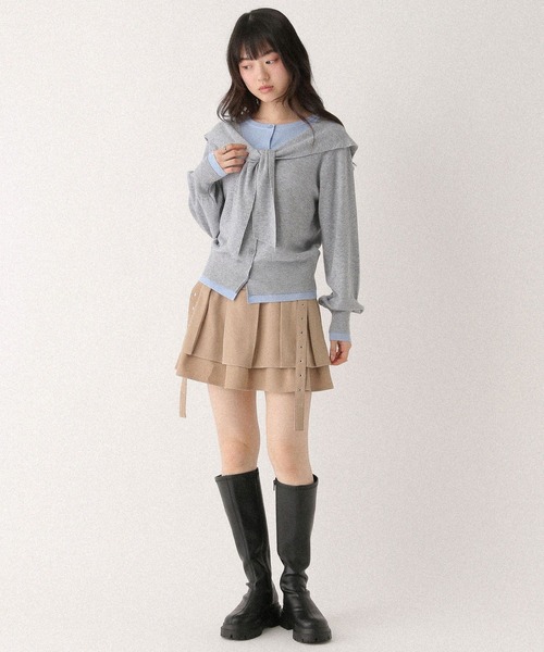 Heather（ヘザー） ニット セーター レイヤードスカーフニット 655824