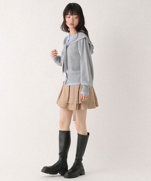 新品！　R’IAM スカーフレイヤードニット グレー Heather（ヘザー） ニット セーター レイヤードスカーフニット 655824