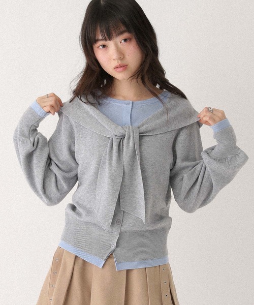 Heather（ヘザー） ニット セーター レイヤードスカーフニット 655824