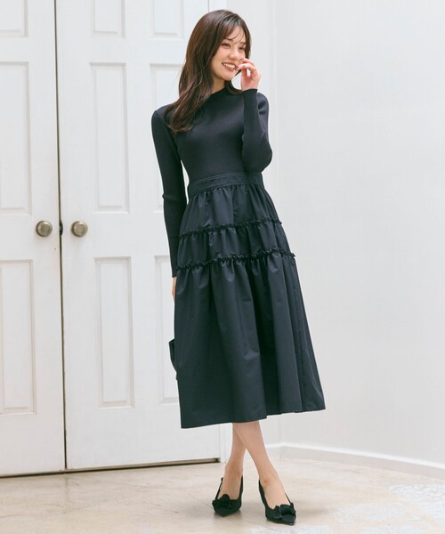 「Feroux」 ドッキングワンピース F ブラック レディース_画像2