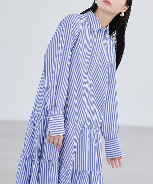 「BIANCA」 シャツワンピース 38 ホワイト レディース_画像6