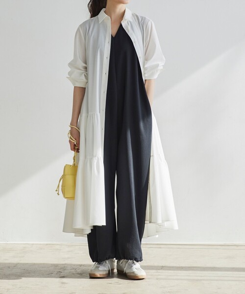 「BIANCA」 シャツワンピース 38 ホワイト レディース_画像10