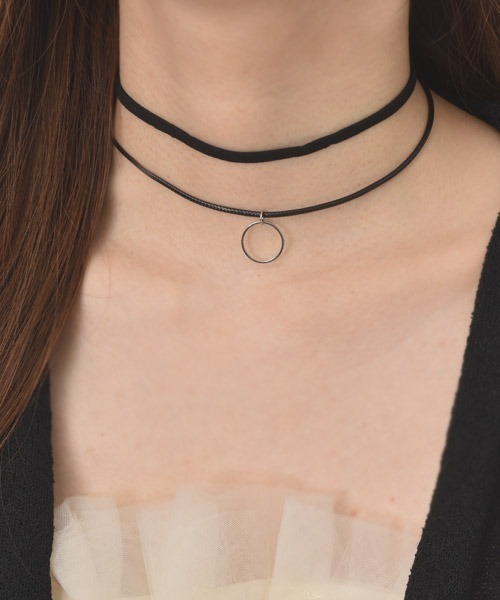 SIAM SHADE ネックレス　チョーカー VIBGYOR Women チョーカー 「float」シルバーモチーフ 合皮 2連