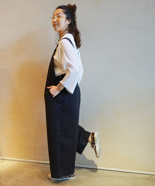 「JOURNAL STANDARD LUXE」 オーバーオール - ブラック レディース_3