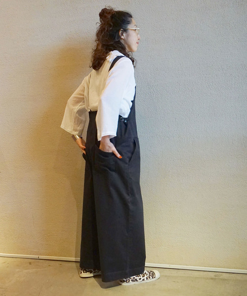 「JOURNAL STANDARD LUXE」 オーバーオール - ブラック レディース_9