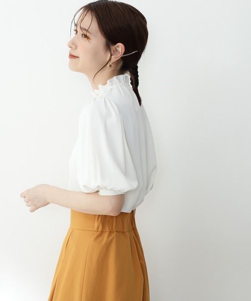 「N.(N. Natural Beauty Basic)」 半袖ブラウス MEDIUM ブルー レディース_画像2