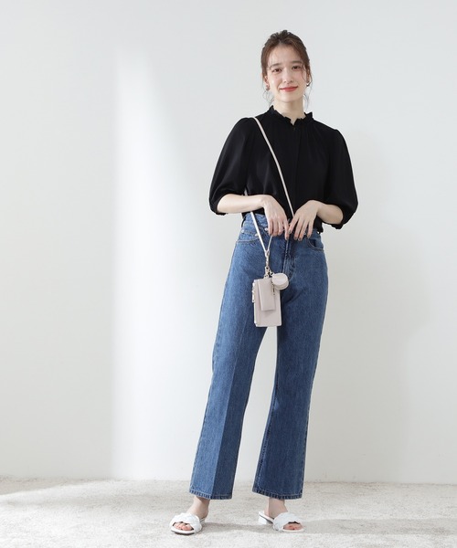 「N.(N. Natural Beauty Basic)」 半袖ブラウス MEDIUM ブルー レディース_画像7