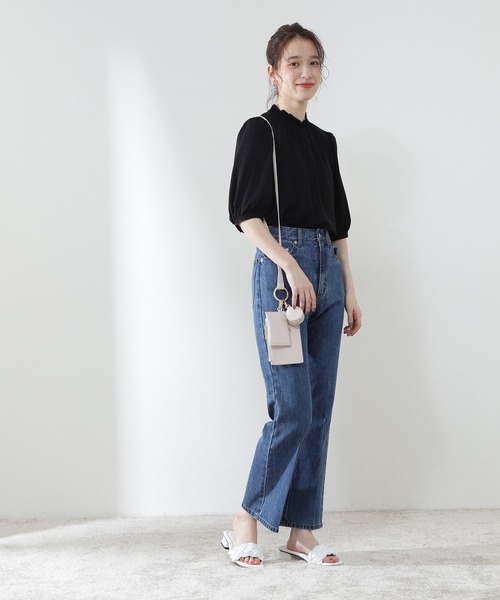 「N.(N. Natural Beauty Basic)」 半袖ブラウス MEDIUM ブルー レディース_画像8