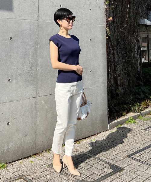 JENNE」 ノースリーブニット MEDIUM ホワイト レディース : ZOZOTOWN 