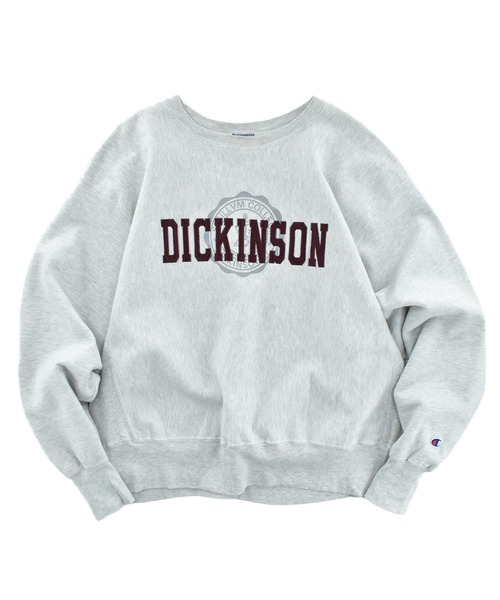 トレーナー スウェット 「USED」Y2K Champion “DICKINSON” リバースウィーブ スウェット メンズ レディース