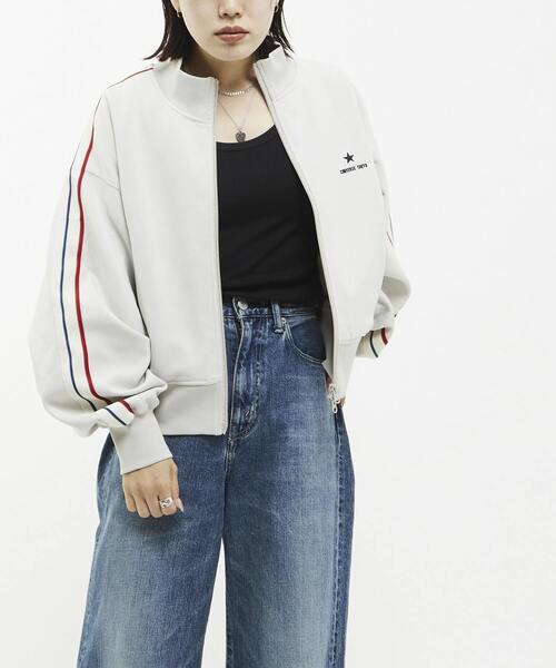 「CONVERSE TOKYO」 ジャージブルゾン FREE ライトグレー レディース_画像4